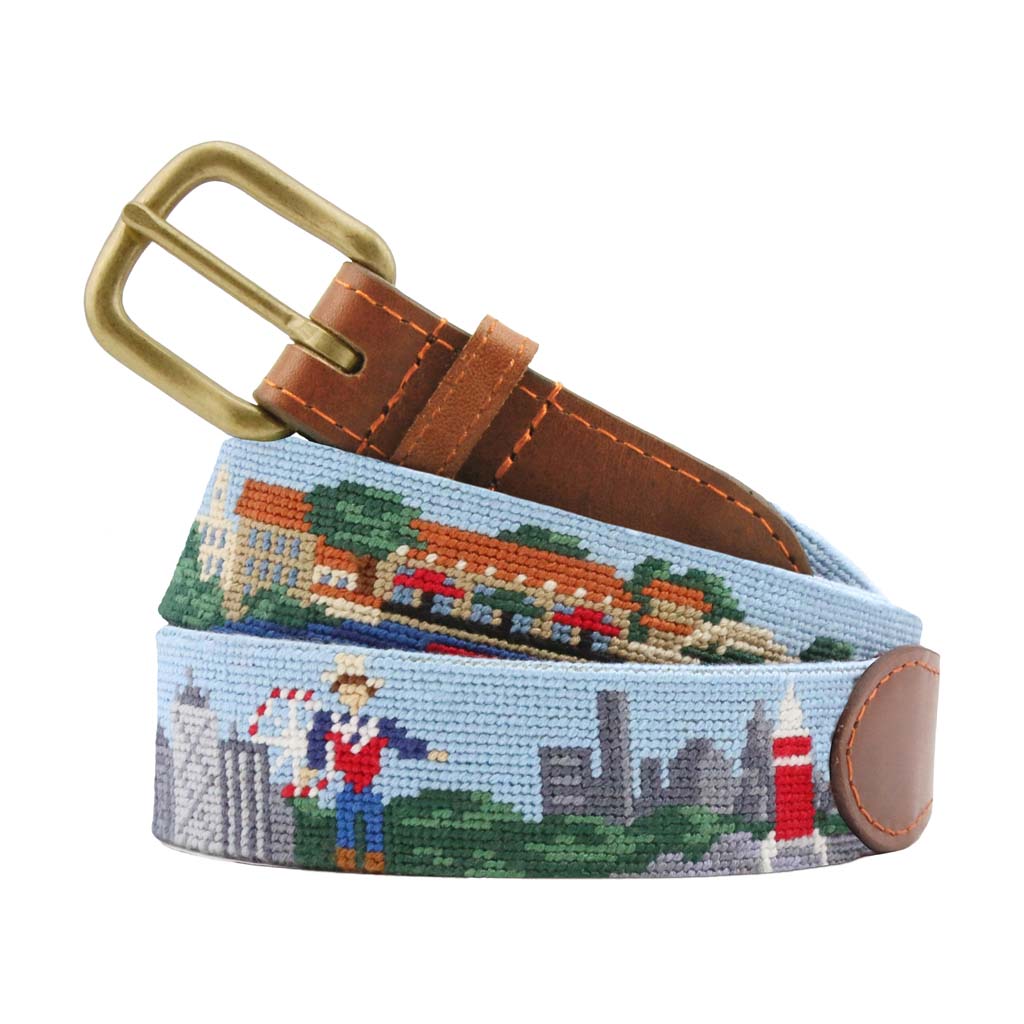 Texas Scene Needlepoint Belt by Smathers & Branson