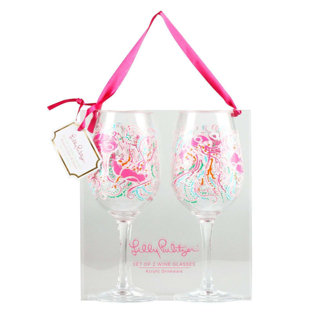 Lilly Pulitzer - Acrylic Stemless Wine Glasses - Peelin' Out