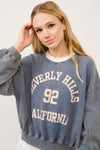 And The Why BEVERLY HILLS 92 CALIFORNIA Contrast Crop Sweatshirt - Country Club Prep