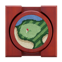 Birds Eye Golf Needlepoint Coasters by Smathers & Branson - Country Club Prep