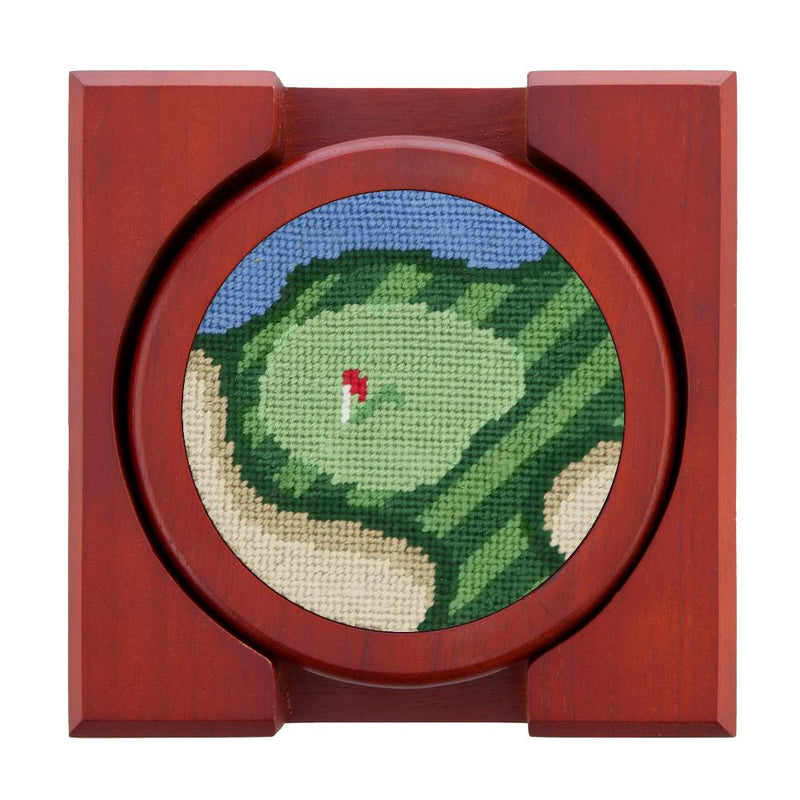 Birds Eye Golf Needlepoint Coasters by Smathers & Branson - Country Club Prep