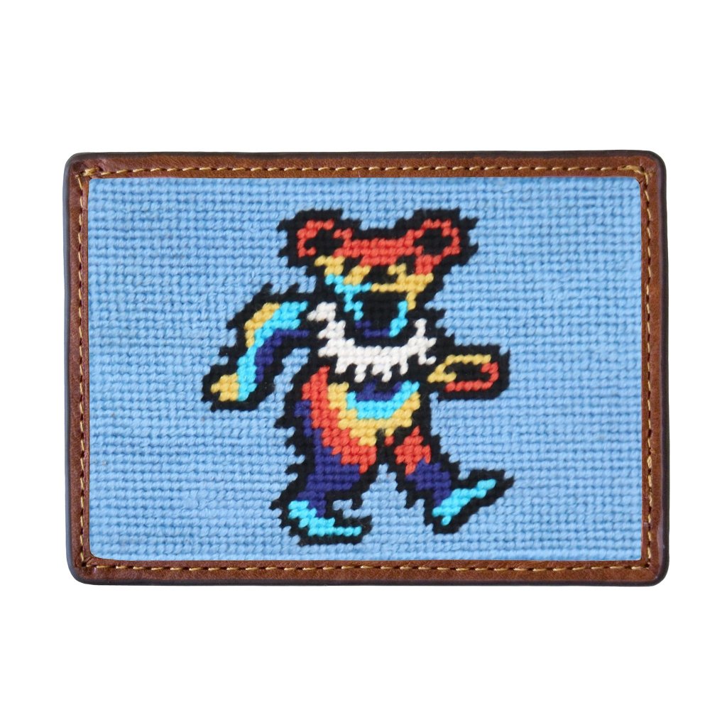 Dancing Bear Tie Dye Needlepoint Credit Card Wallet by Smathers & Branson - Country Club Prep