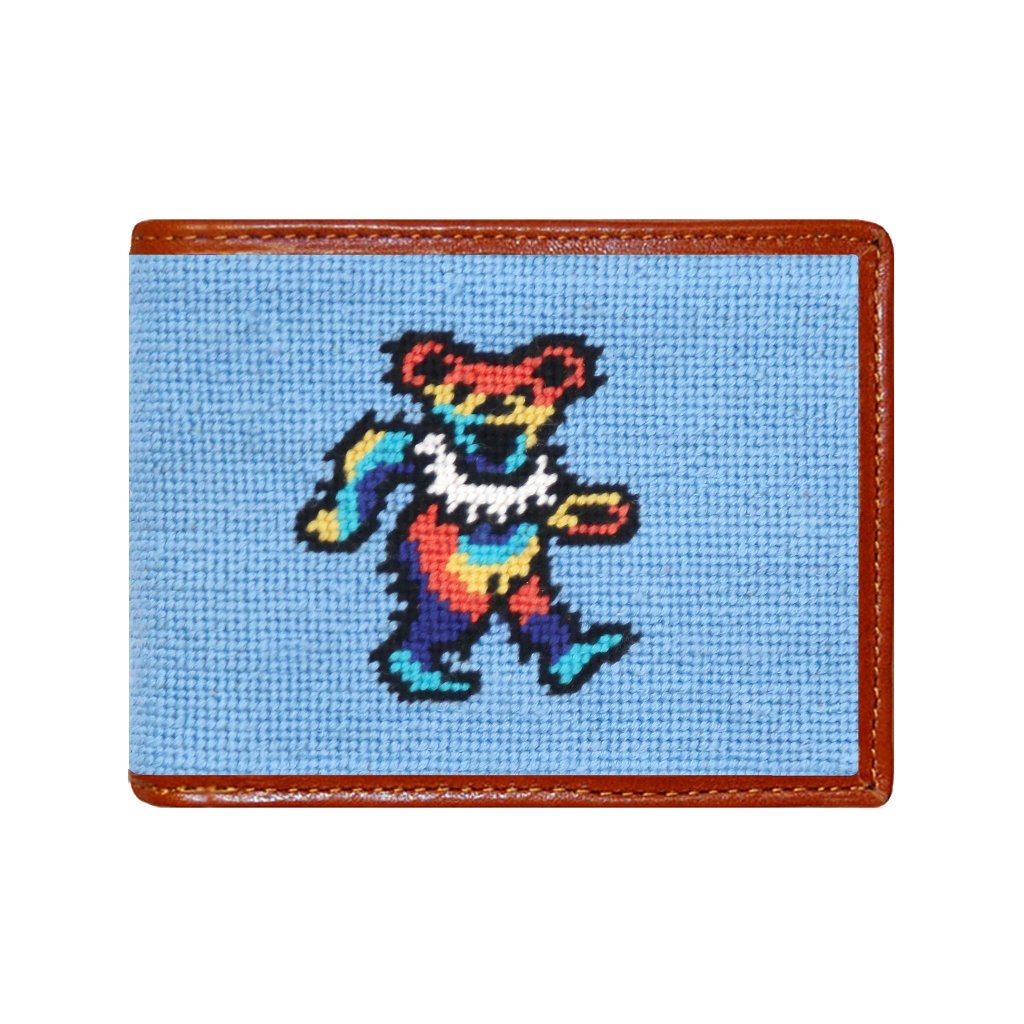 Dancing Bear Tie Dye Needlepoint Bi-Fold Wallet by Smathers & Branson - Country Club Prep