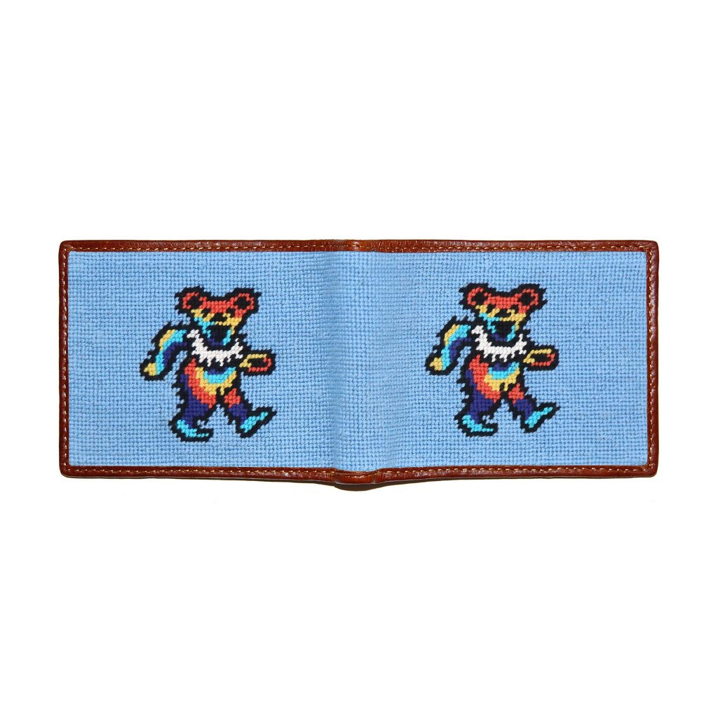 Dancing Bear Tie Dye Needlepoint Bi-Fold Wallet by Smathers & Branson - Country Club Prep