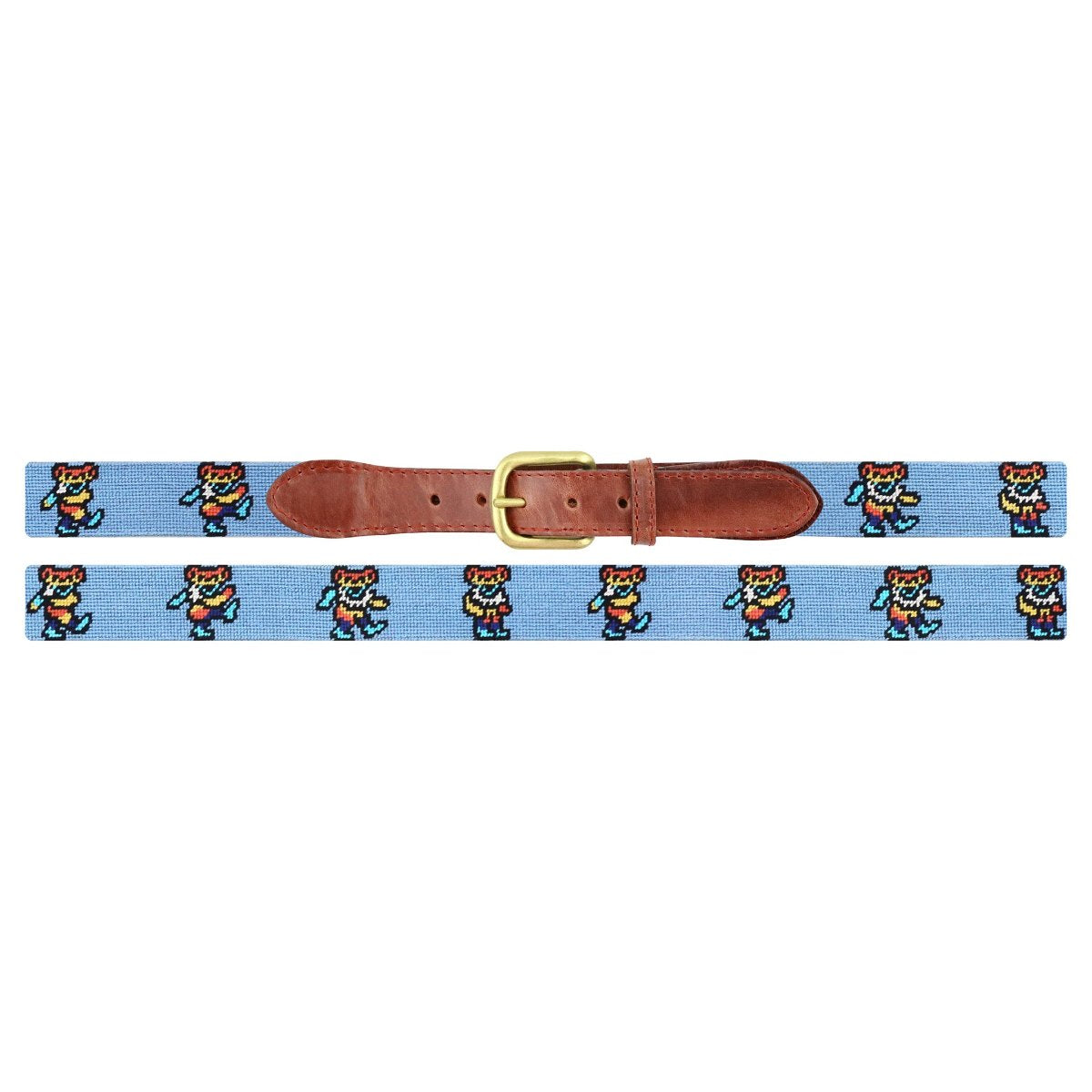 Dancing Bears Tie Dye Needlepoint Belt by Smathers & Branson - Country Club Prep