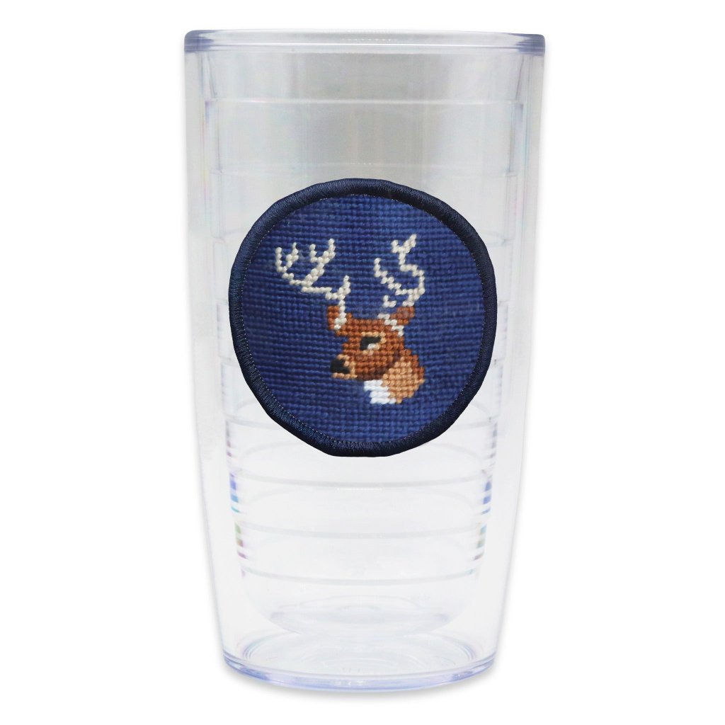 Deer Head Needlepoint Tumbler by Smathers & Branson - Country Club Prep