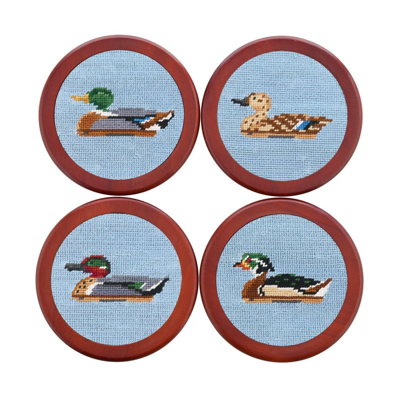 Duck Decoys Needlepoint Coasters by Smathers & Branson - Country Club Prep