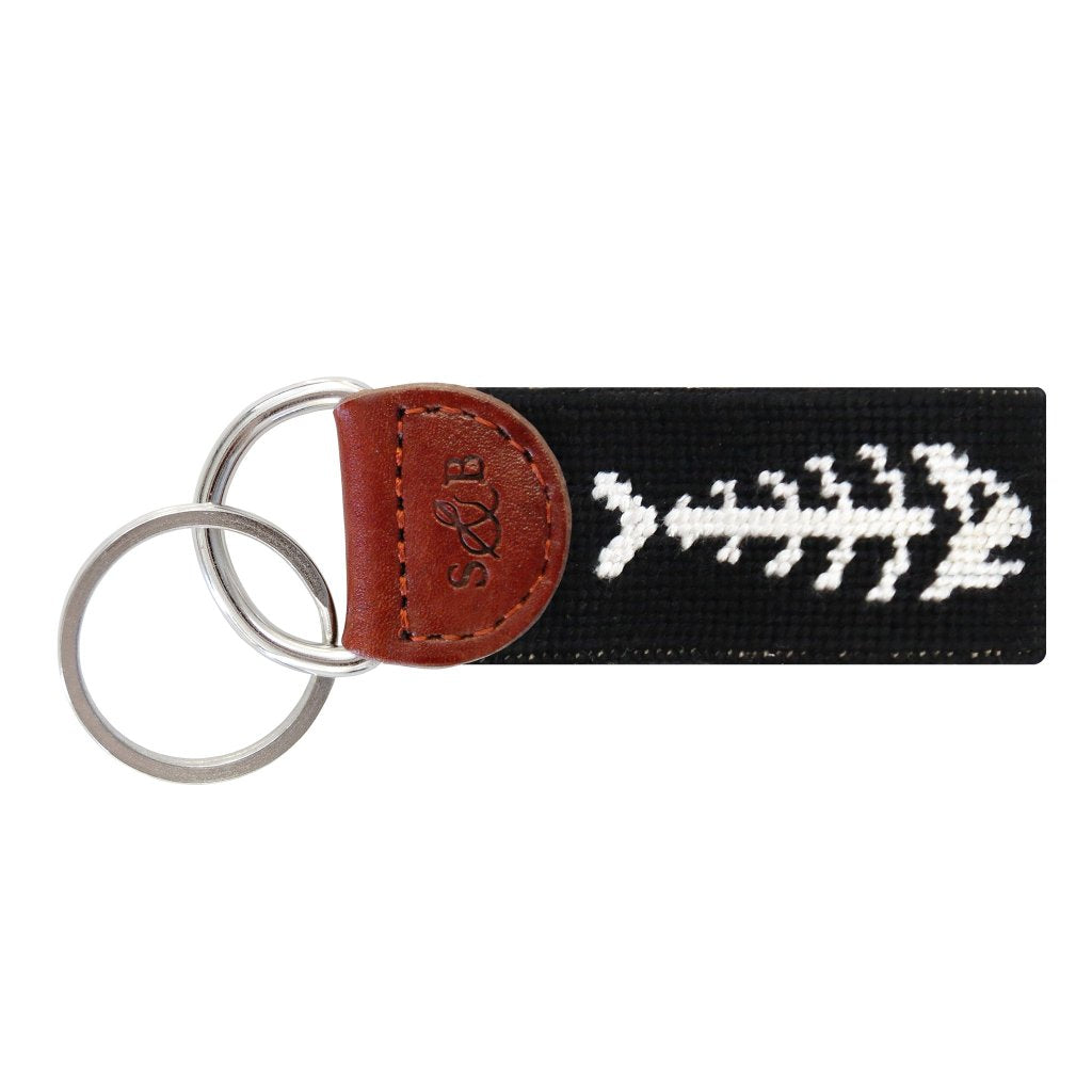 Fishbones Needlepoint Key Fob by Smathers & Branson - Country Club Prep