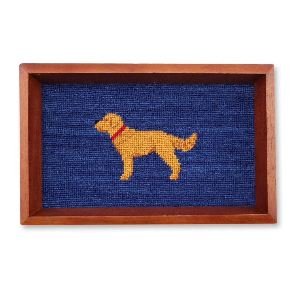 Golden Retriever Needlepoint Valet Tray by Smathers & Branson - Country Club Prep