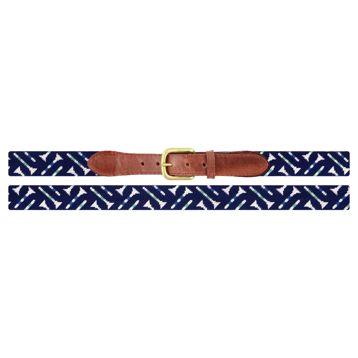 Golf Tee Pattern Needlepoint Belt by Smathers & Branson - Country Club Prep