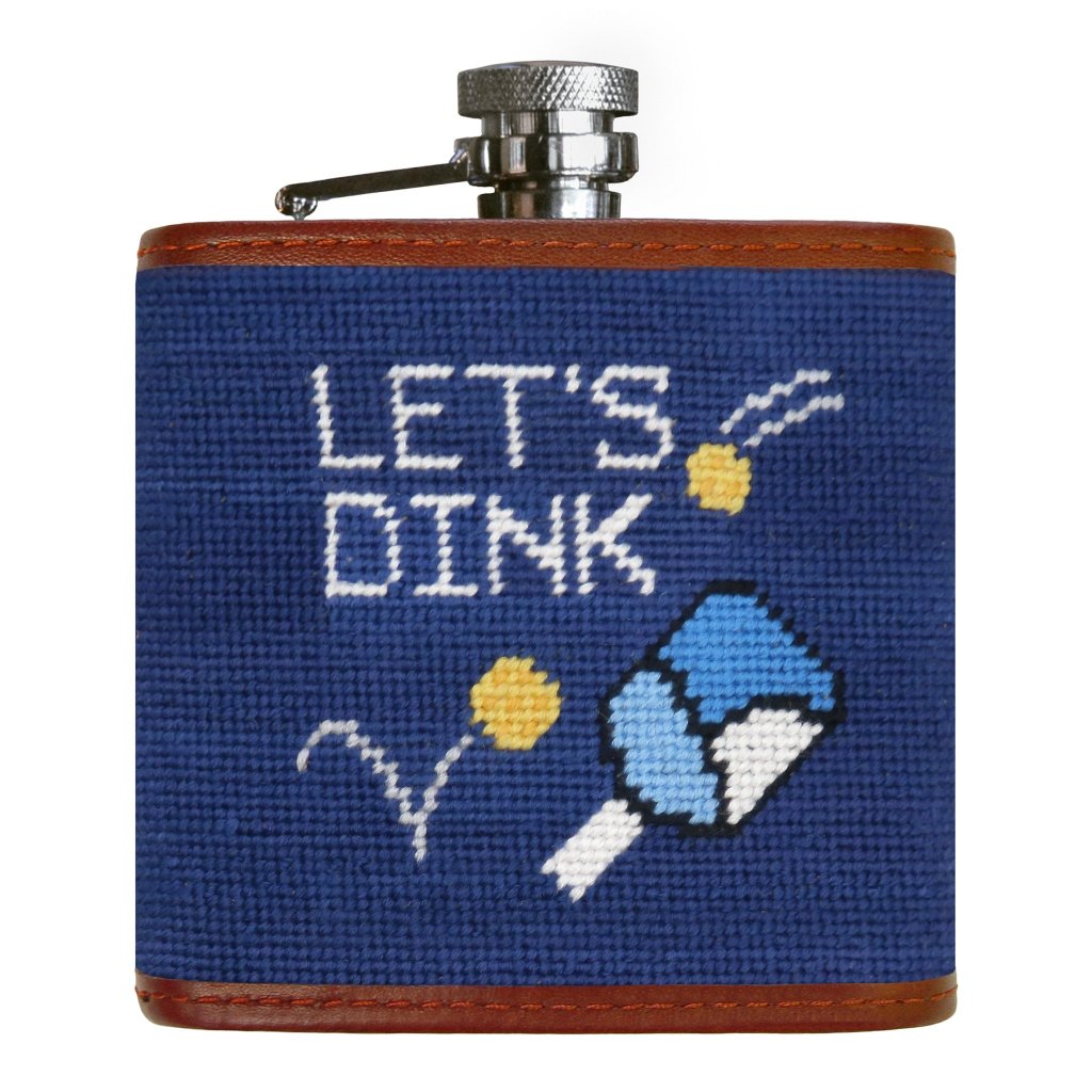 Let's Dink Needlepoint Flask by Smathers & Branson - Country Club Prep