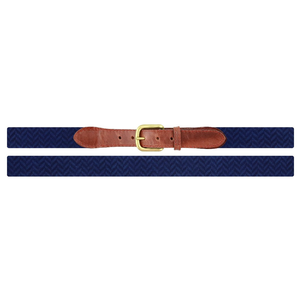 Navy Herringbone Needlepoint Belt by Smathers & Branson - Country Club Prep