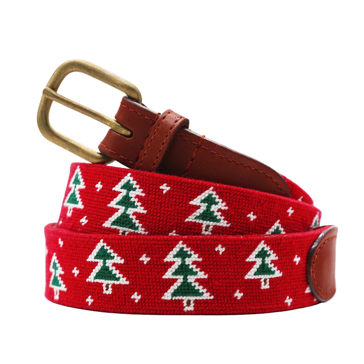 Oh Christmas Tree Needlepoint Belt by Smathers & Branson - Country Club Prep