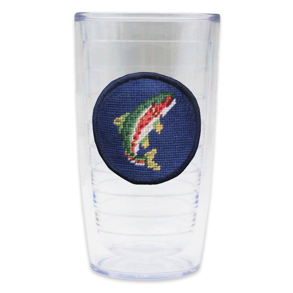 Rainbow Trout Needlepoint Tumbler by Smathers & Branson - Country Club Prep