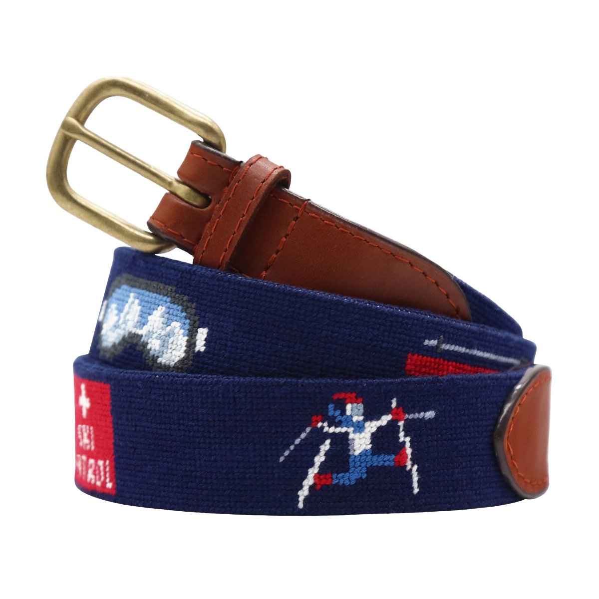 Ski Life Needlepoint Belt by Smathers & Branson - Country Club Prep