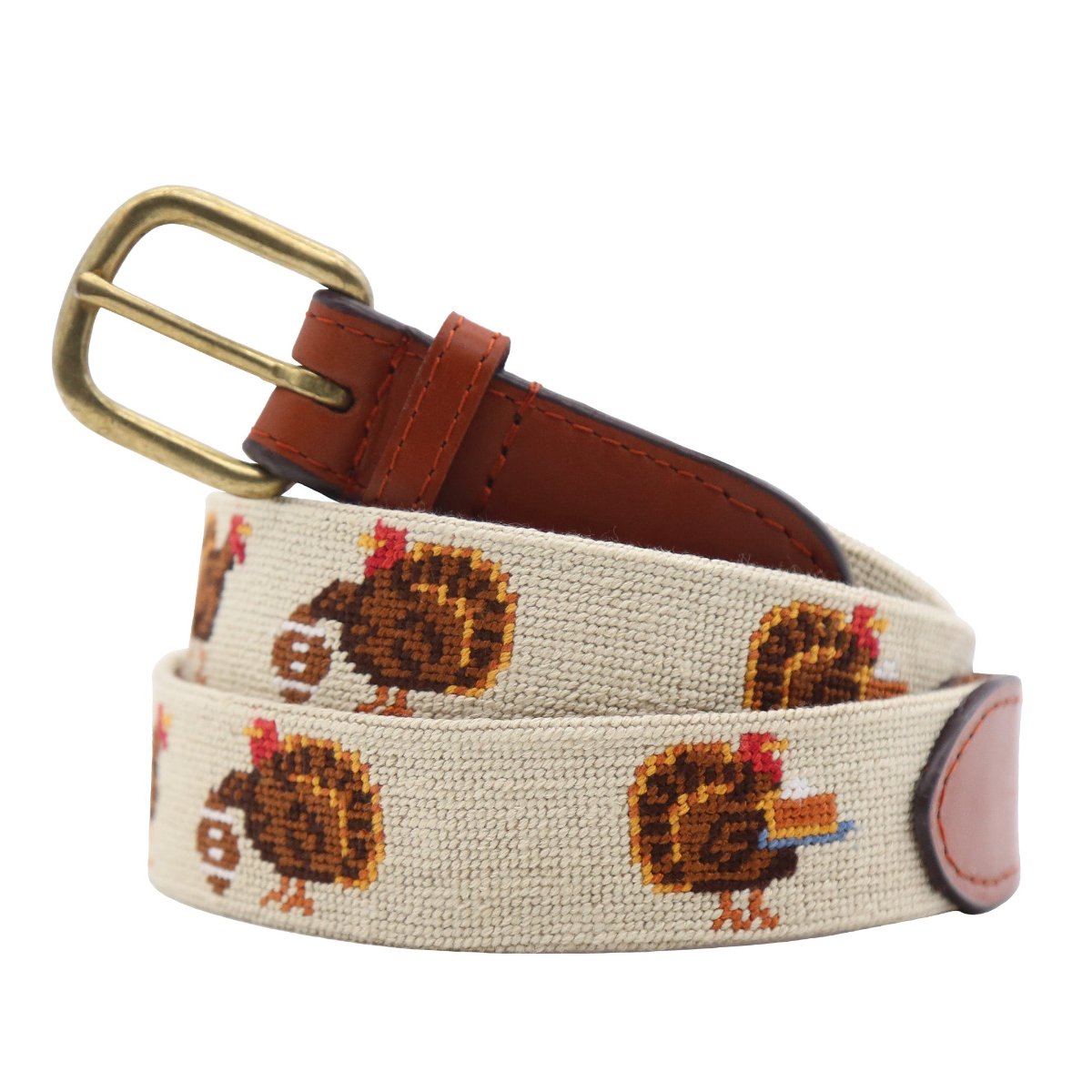 Turkey Day Needlepoint Belt by Smathers & Branson - Country Club Prep