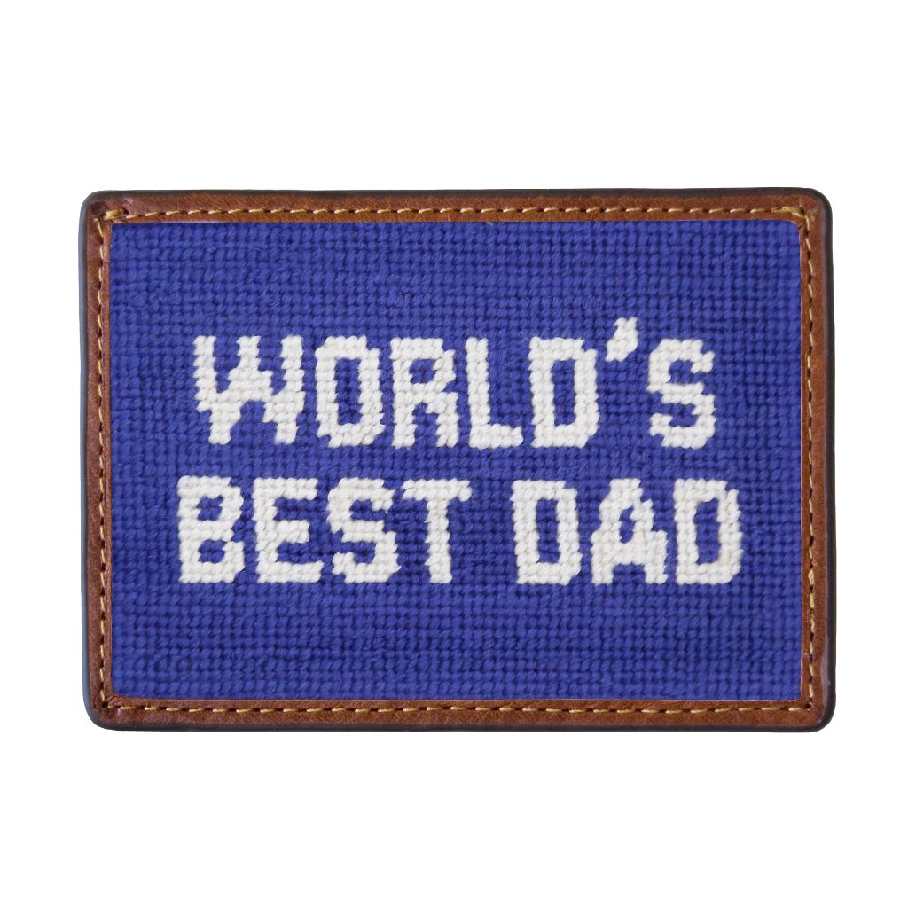 World's Best Dad Needlepoint Credit Card Wallet by Smathers & Branson - Country Club Prep