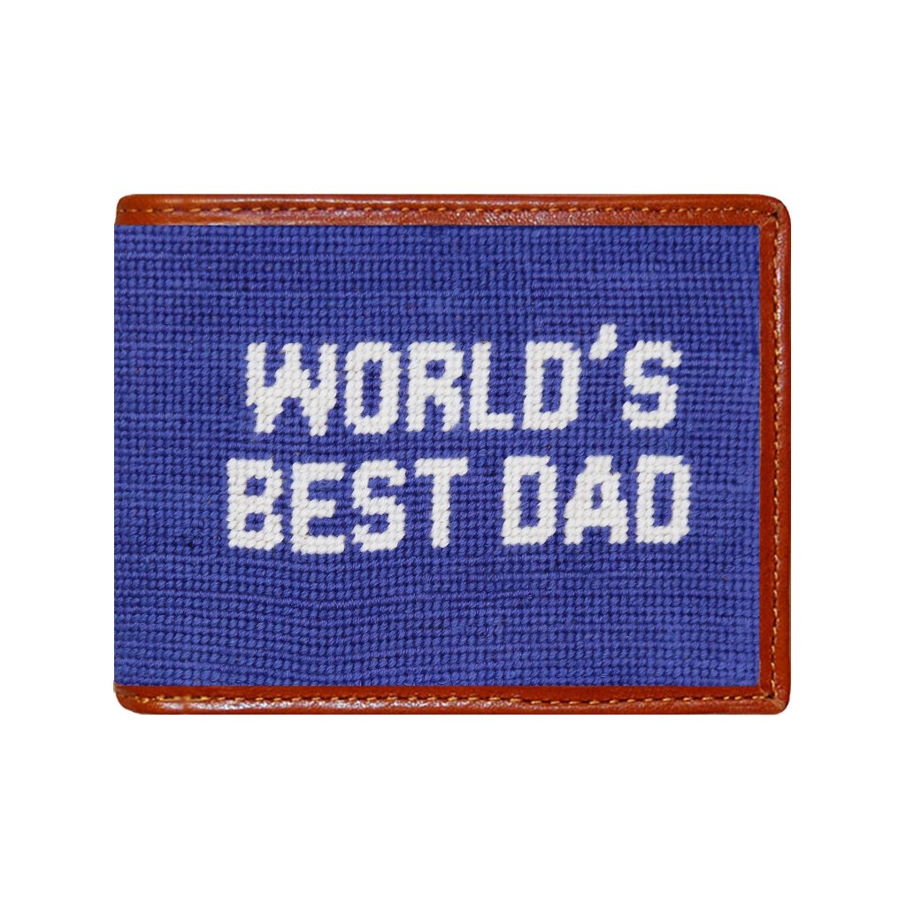 World's Best Dad Needlepoint Bi-Fold Wallet by Smathers & Branson - Country Club Prep