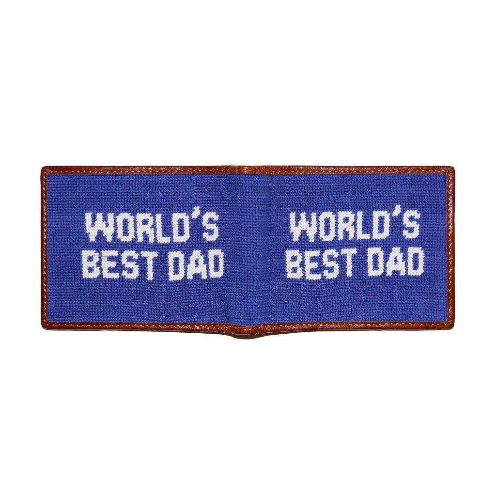 World's Best Dad Needlepoint Bi-Fold Wallet by Smathers & Branson - Country Club Prep