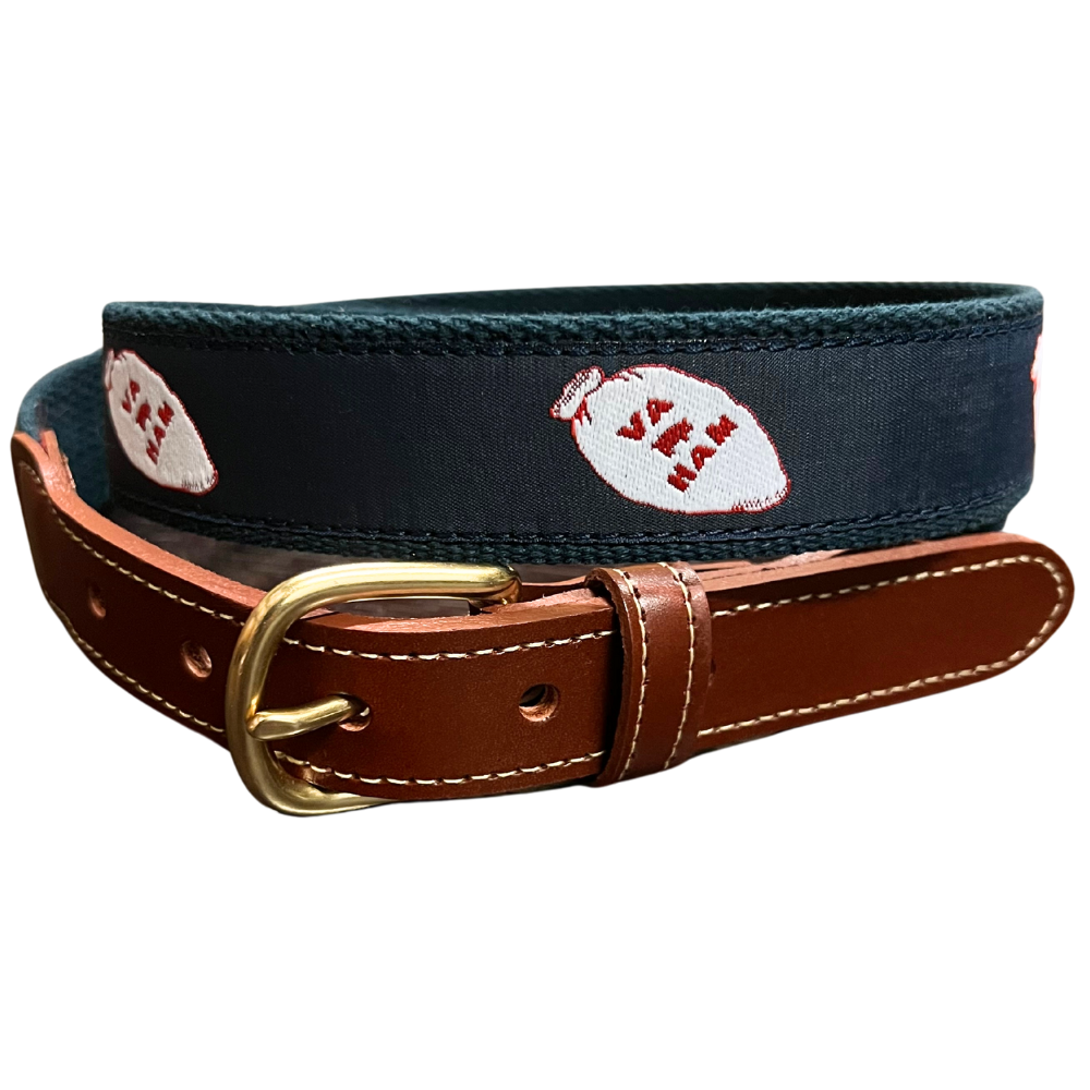 Virginia Ham Leather Tab Belt by Country Club Prep - Country Club Prep