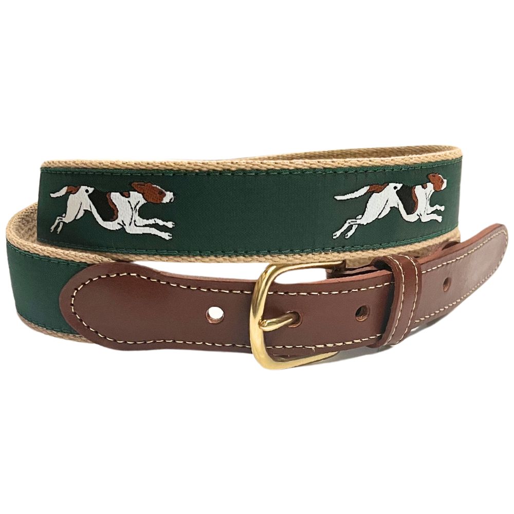 Fleet Foxhound Leather Tab Belt by Country Club Prep - Country Club Prep