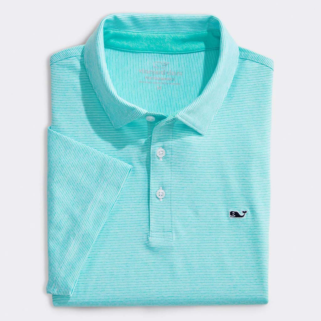 CUA Vineyard VInes Destin Stripe Sankaty Polo