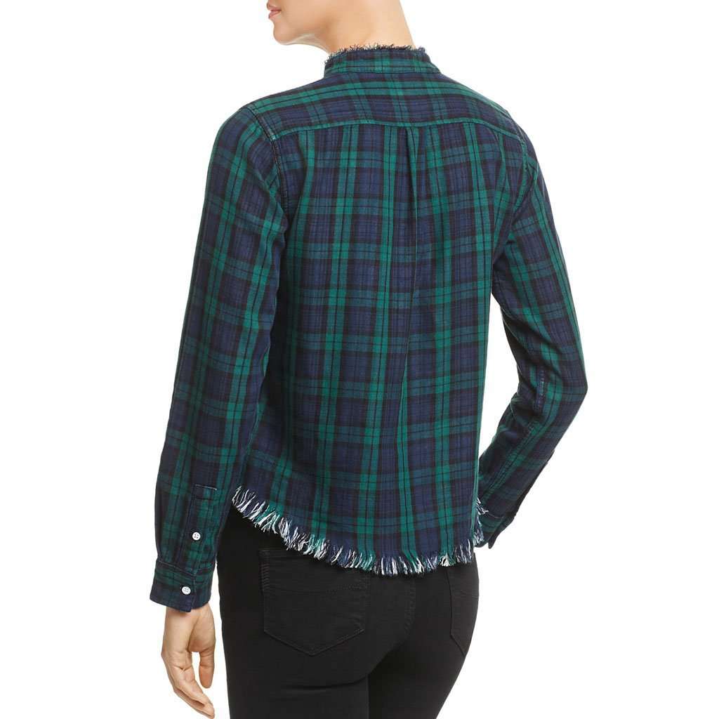 W. 3rd & Sullivan Double-Face Crop Top in Green Plaid by DL1961 - Country Club Prep