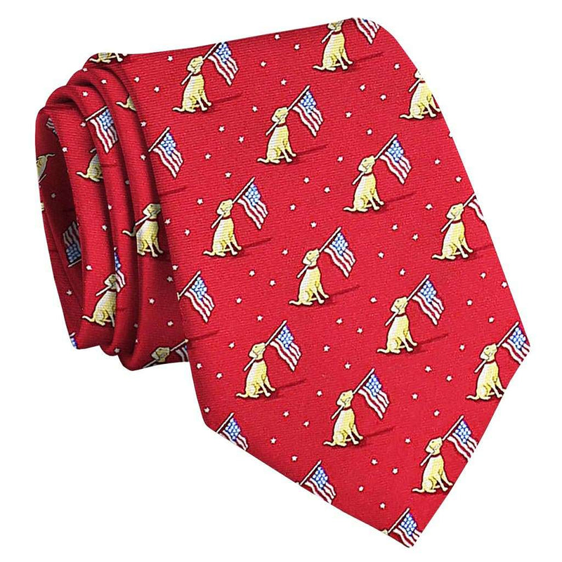 Dogs Love America Necktie by Bird Dog Bay - Country Club Prep