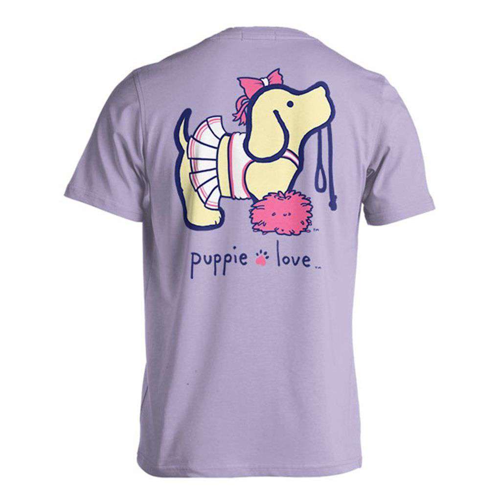 Puppie Love Cheerleader Pup Short Sleeve Tee in Orchid – Country Club Prep