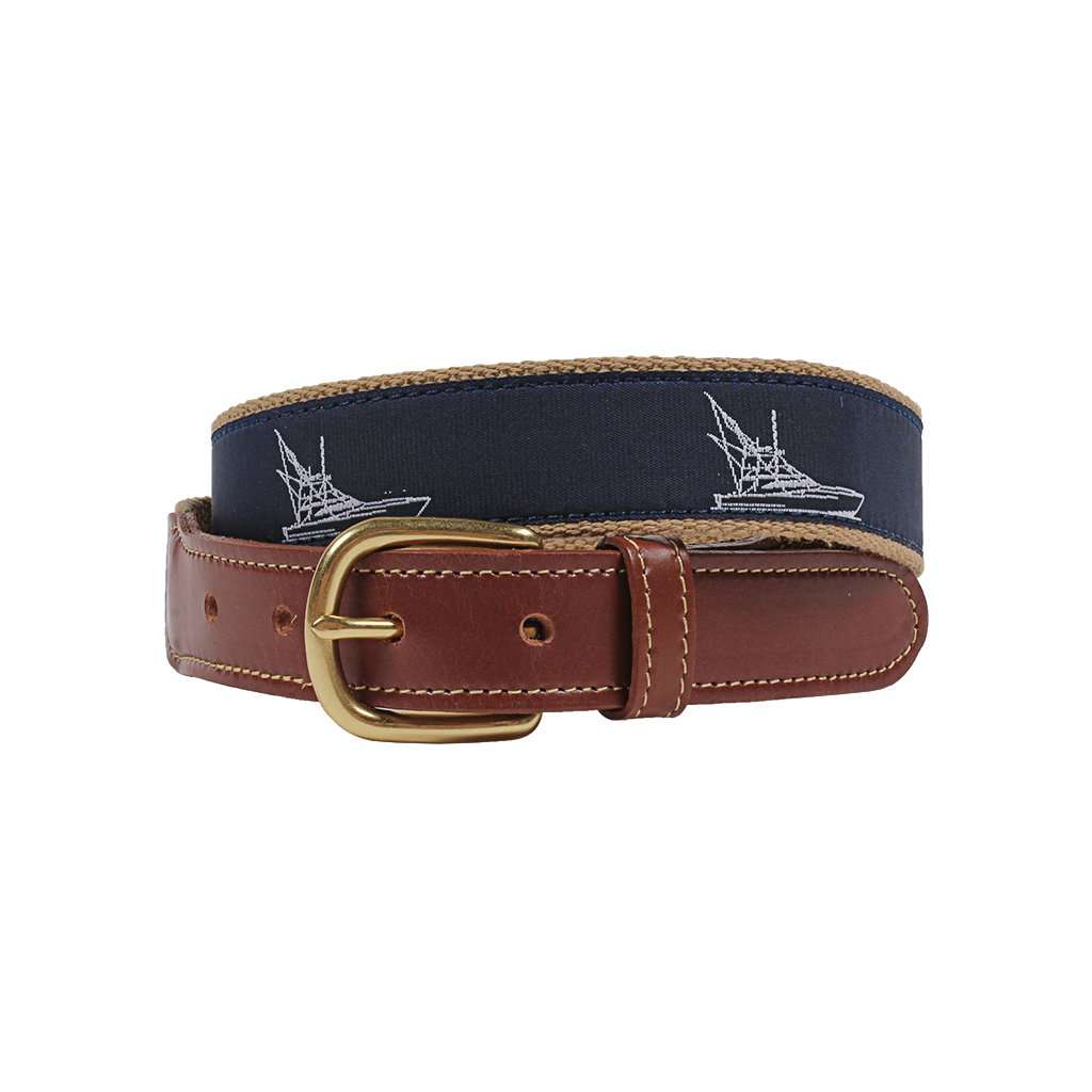 Go Fish Leather Tab Belt by Country Club Prep