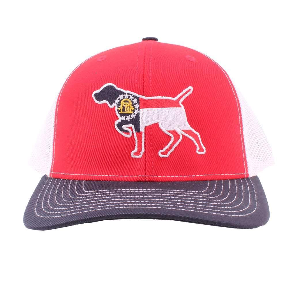Southern Snap Co. Georgia Flag Pointer Trucker Hat in Red, White, and ...