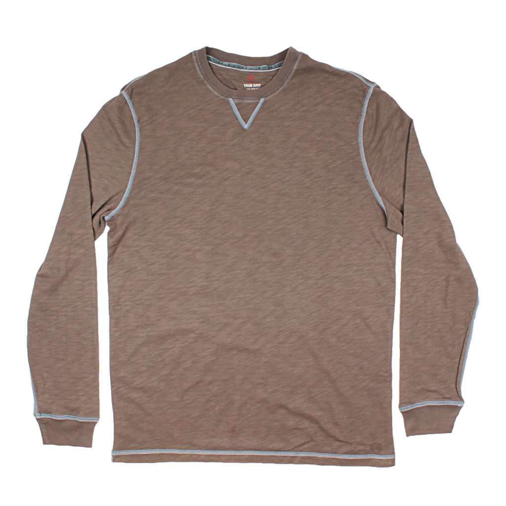 Long Sleeve Heritage Slub Crew in Jeep by True Grit - Country Club Prep