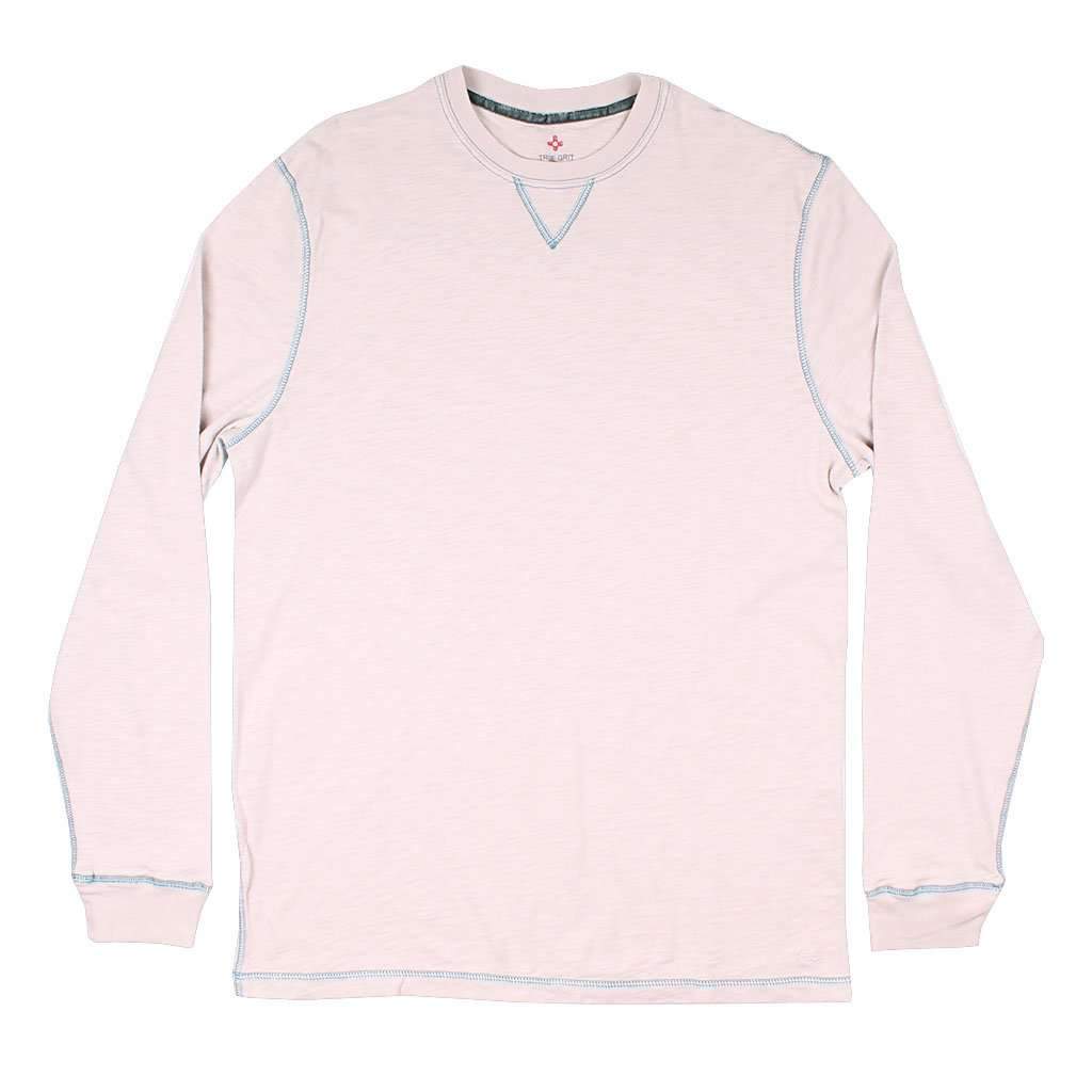 Long Sleeve Heritage Slub Crew in Smoke by True Grit - Country Club Prep