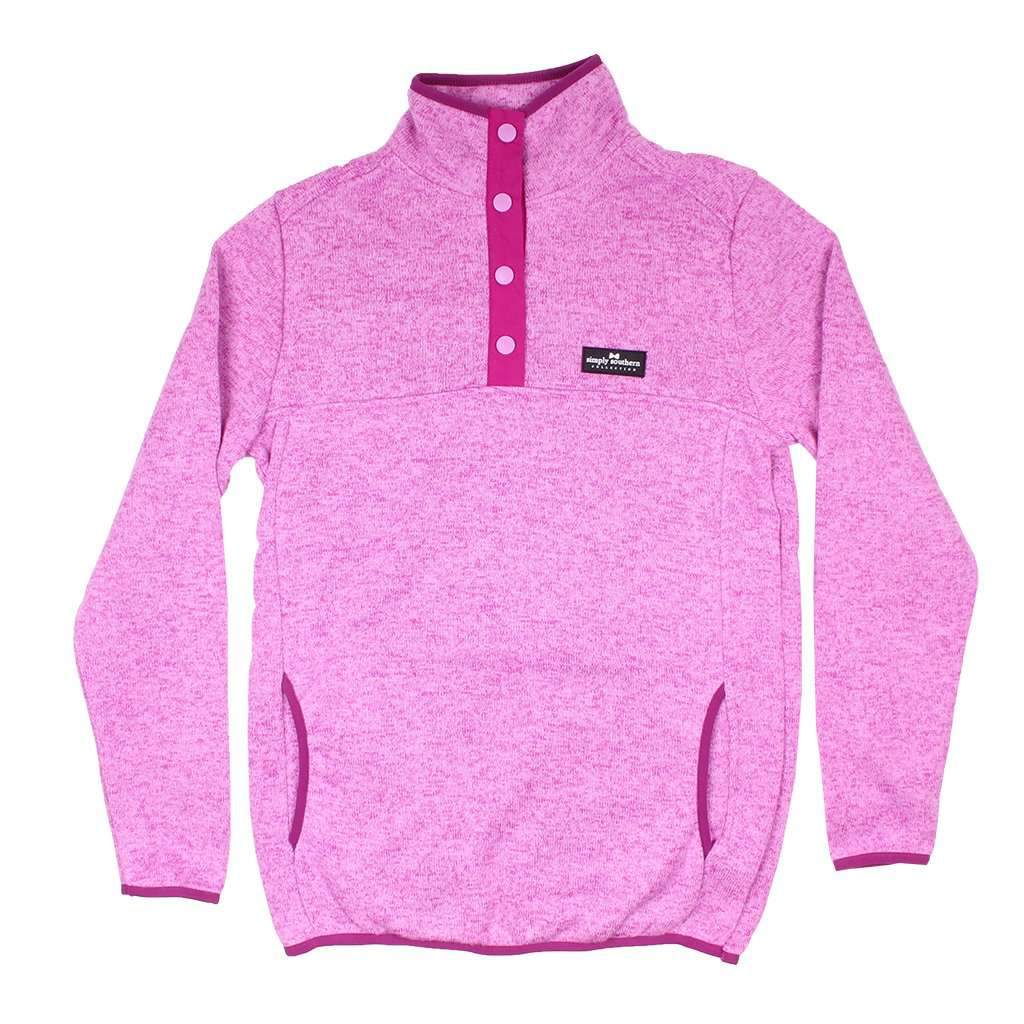 Simply Southern Snap Fleece Pullover for Men in Red