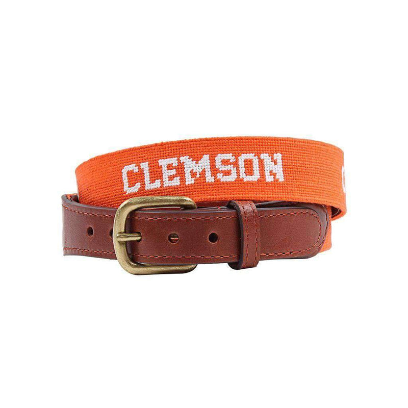 Clemson University Text Needlepoint Belt by Smathers & Branson - Country Club Prep