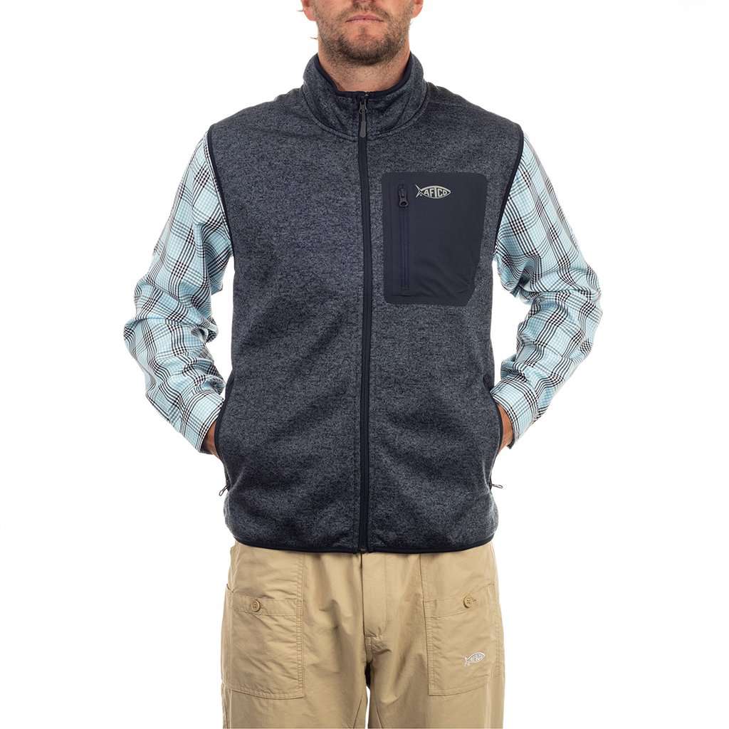 Aftco vesto weatherproof on sale Fleece vest heather blue mens large