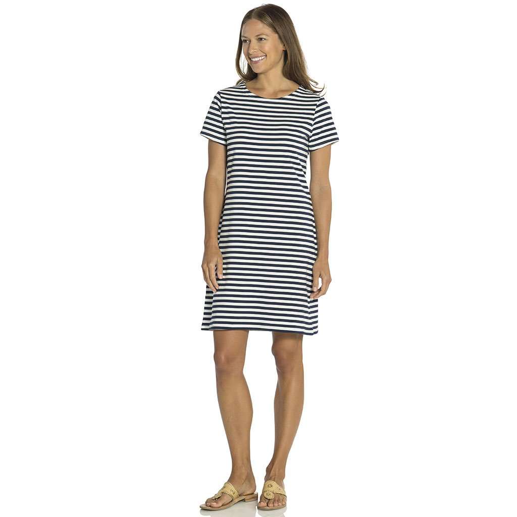 Sail to Sable Sailor Stripe Short Sleeve Dress in Navy – Country Club Prep