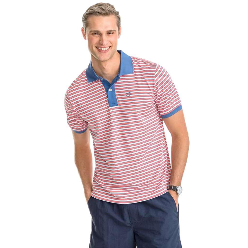 Southern Tide Jack Stripe Performance Pique Polo Shirt – Country