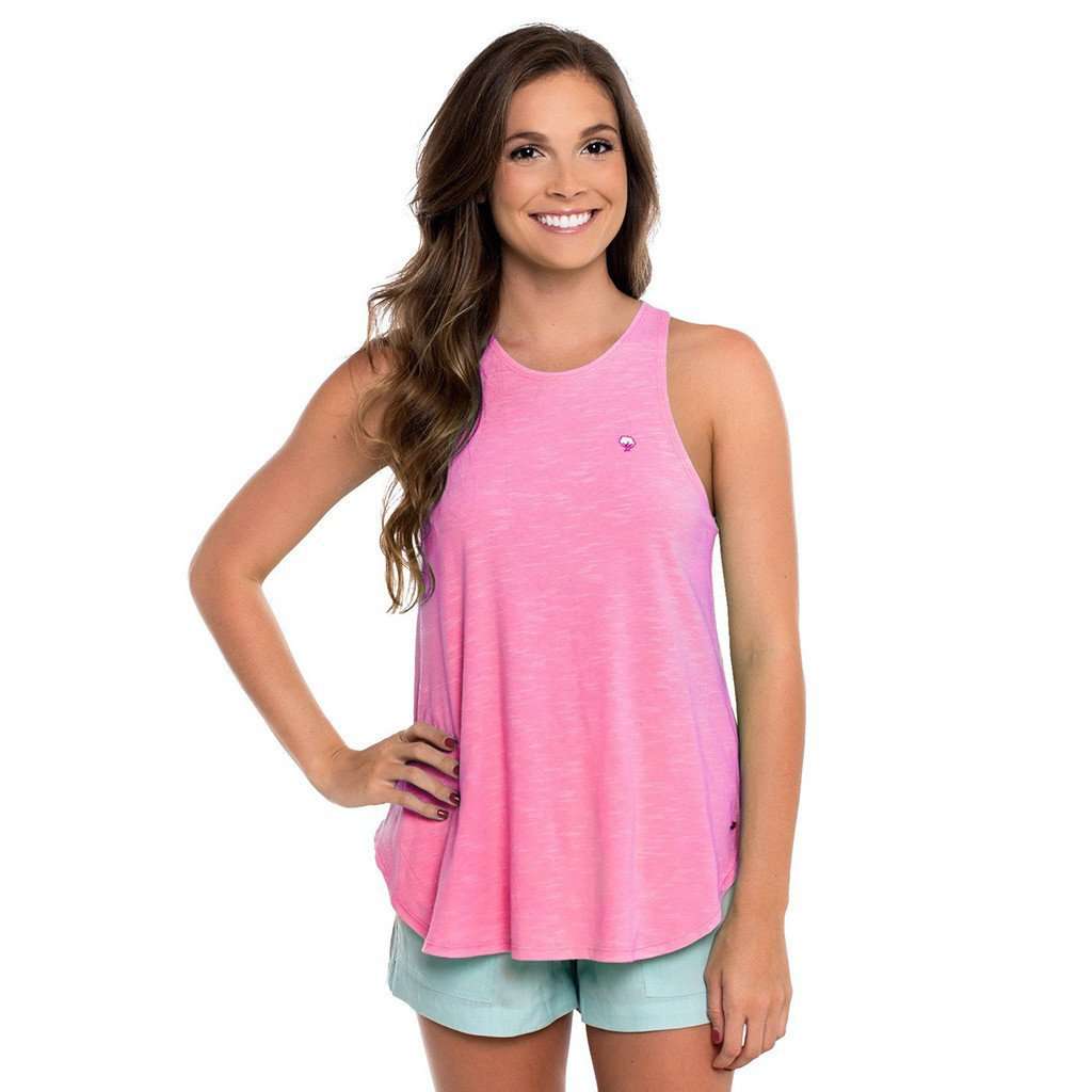 The Southern Shirt Co. Striped Hi-Neck Tank Top in Carmine Rose ...