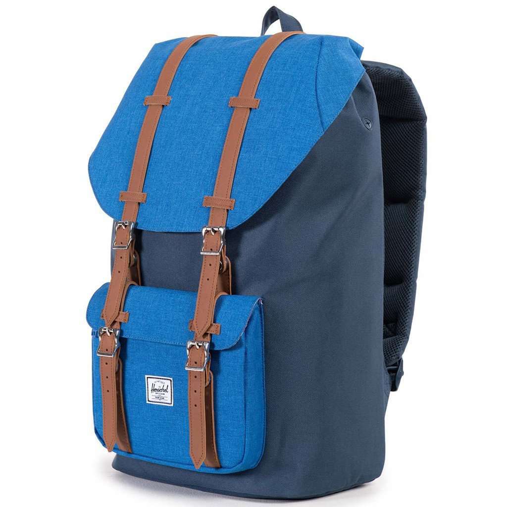 Herschel Little America Backpack in Navy and Cobalt Crosshatch