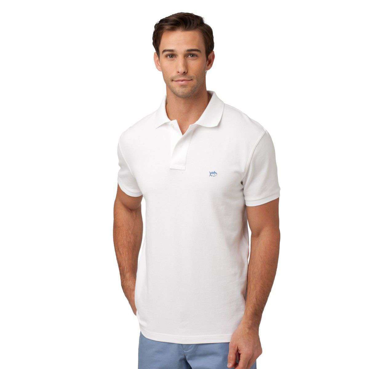 Country Club Prep Ambassador Skipjack Polo in White by Southern Tide - Country Club Prep