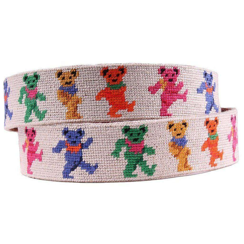 Smathers & Branson Dancing Bears Needlepoint Belt in Oatmeal – Country Club  Prep