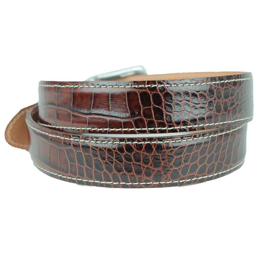 El Paso Crocodile Leather Belt In Briar Brown By T.B. Phelps – Country ...