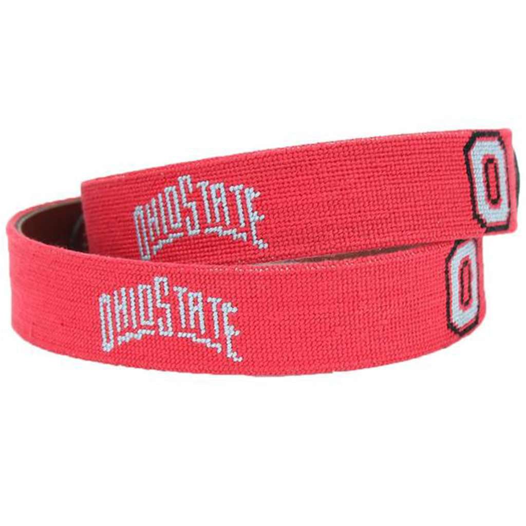 Ohio State University Needlepoint Belt in Red by Smathers