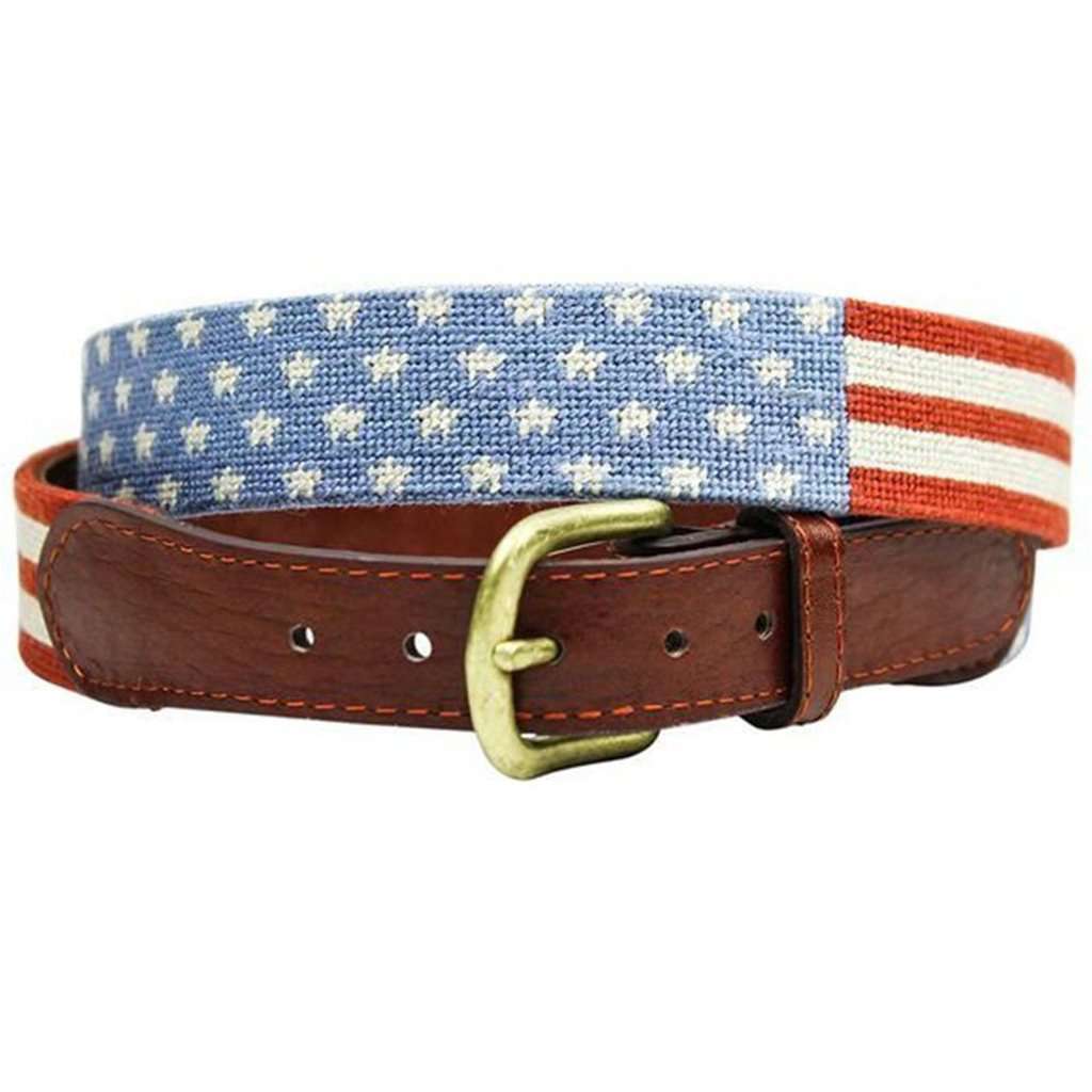 Men's belts with logo and stripes