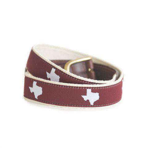 Brown & Orange Grosgrain Ribbon Leather Tab Belt