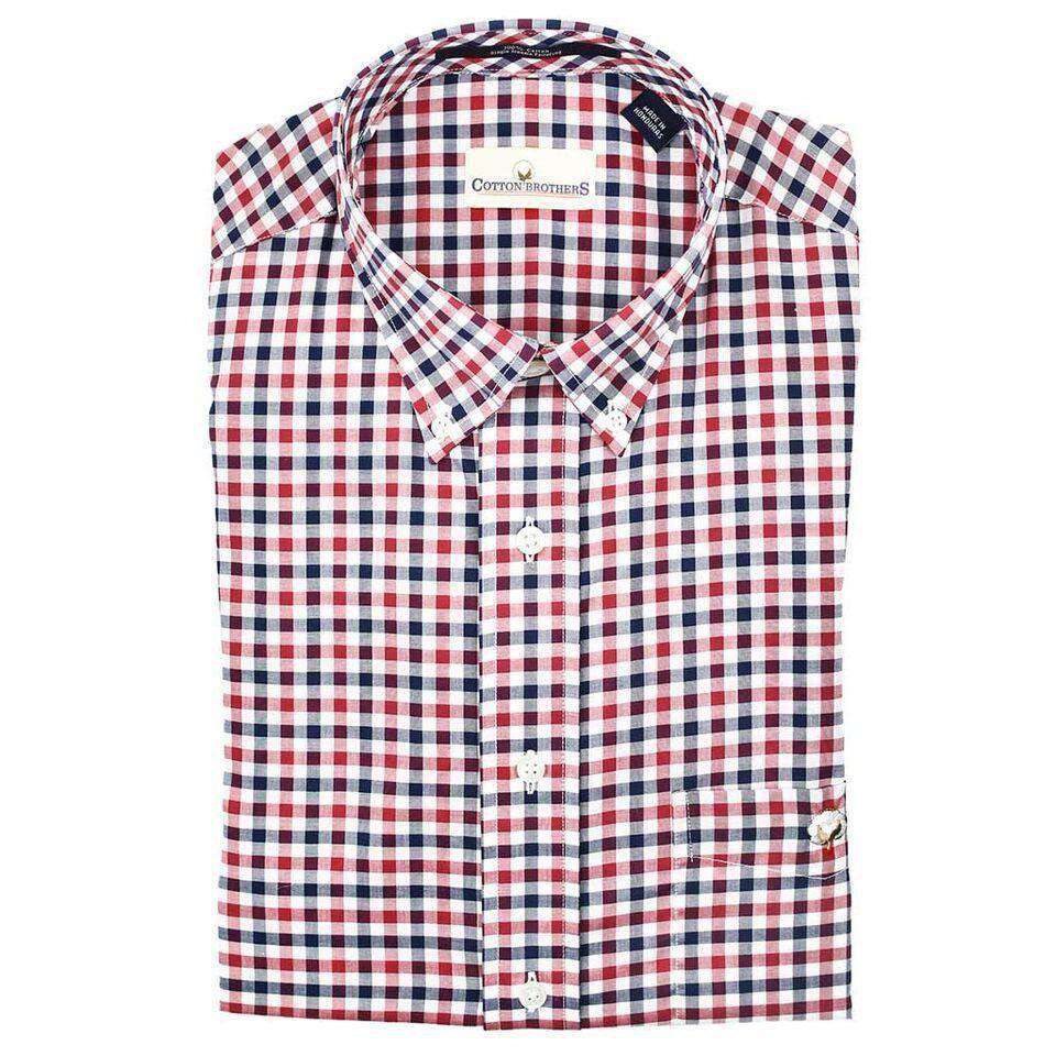 Cotton Brothers Button Down in Crimson Multi Check – Country Club Prep