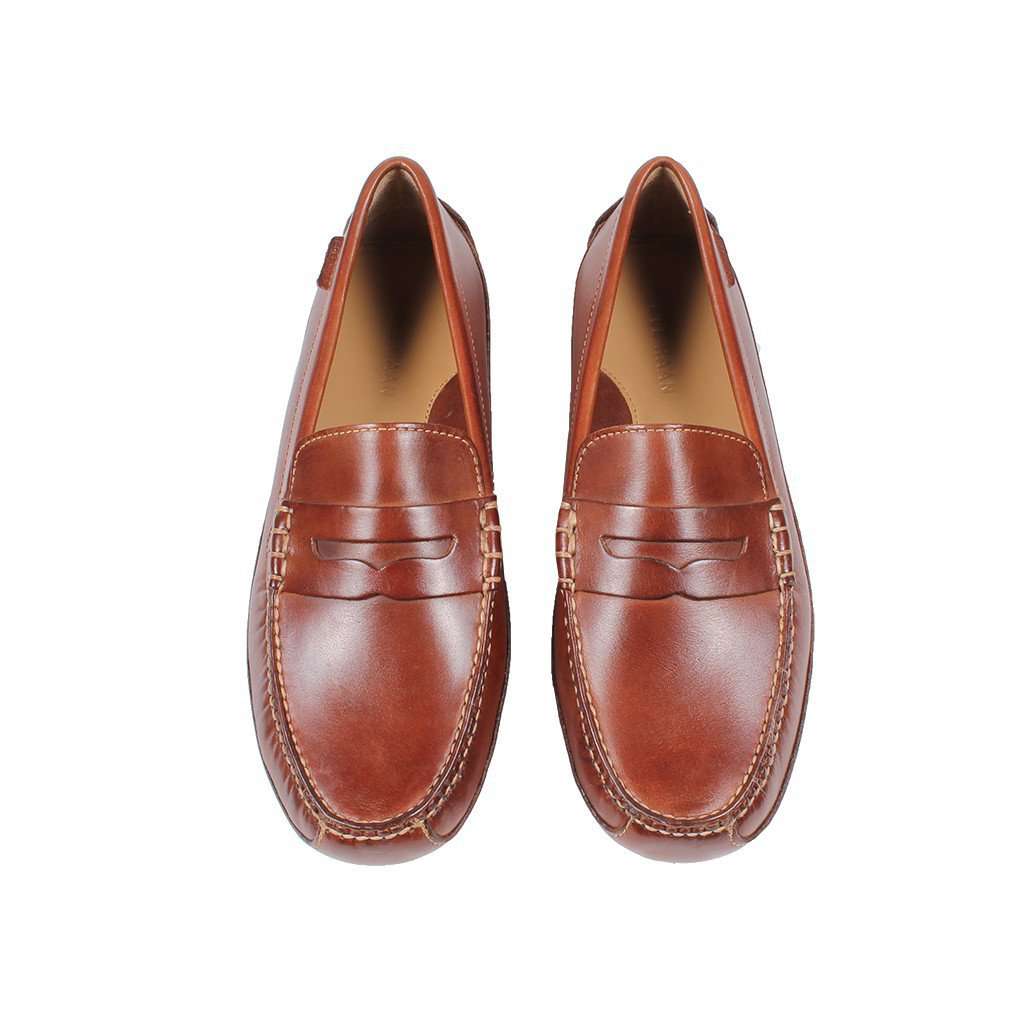 Cole Haan Grant Canoe Penny Loafer in Papaya Country Club Prep