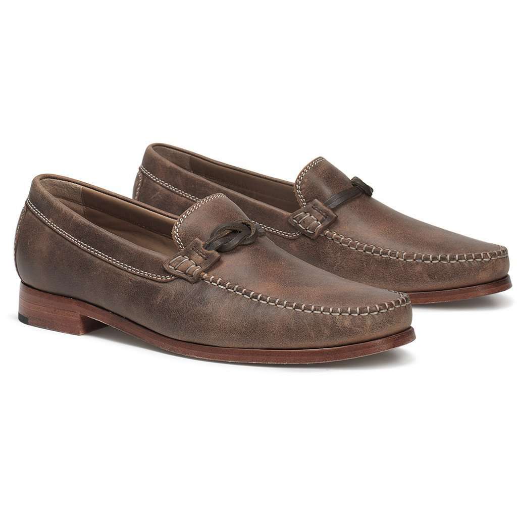 Trask Sawyer Loafer in Brown American Steer Country Club Prep