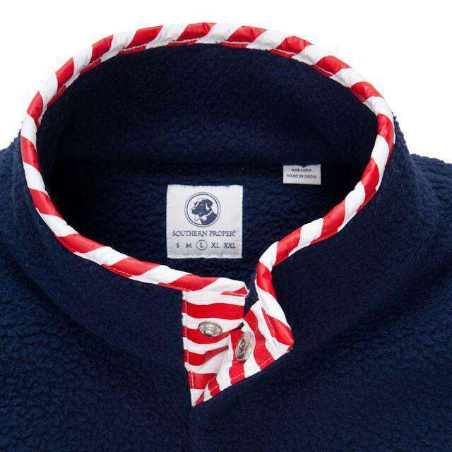 Southern Proper Old Glory All Prep Pullover in Navy Xs